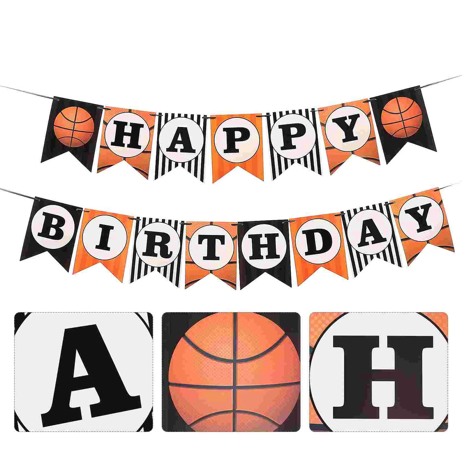 

2 Sets The Banner Party Decoration Drainage Basket Girl Birthday Supplies Paper Basketball