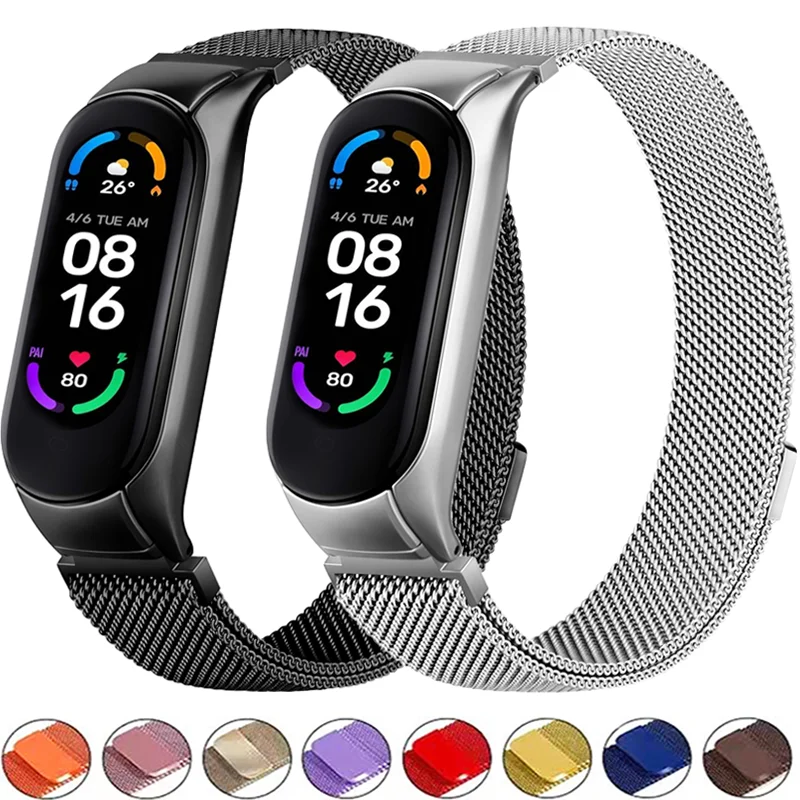 Correa De Acero Inoxidable Para Xiaomi Mi band 7 6 5 miband 4 3