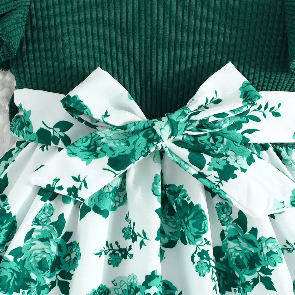 Baby Girl Floral Butterfly Sleeve Dress 4