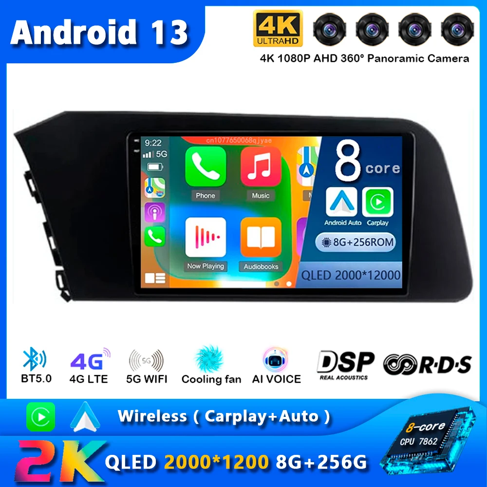 

Android 13 Car Radio For Hyundai Elantra VII CN7 2020 - 2021 Navigation GPS Multimedia Player Stereo WiFi+4G Carplay Auto 2 DIN