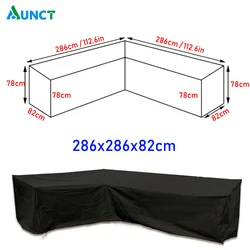 Waterproof V-Shape Outdoor Corner Sofa Cover - All-Purpose Dust Protector (286x286x82cm)