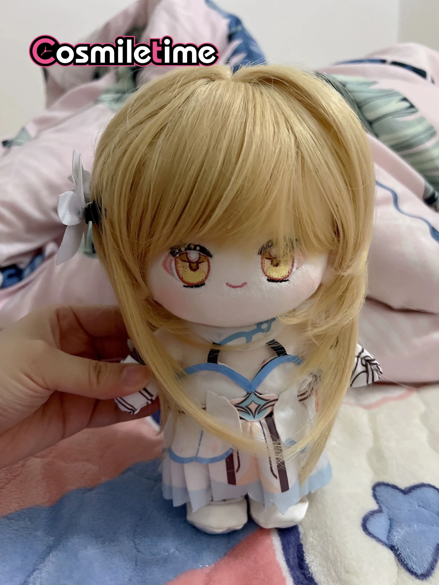 

In Stock Genshin Impac Lumine Cute Plush 20cm Doll Clothes Outfits Dress Up Cosplay Pillow Anime Figure Toy For Kids Xmas Gifts