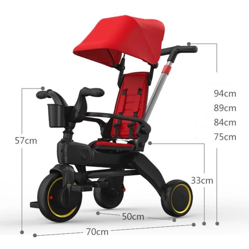 New Baby Stroller Lightweight Folding Children's Tricycle Two-way Seat Multifunctional Children's Pedal Car Baby Riding Toy
