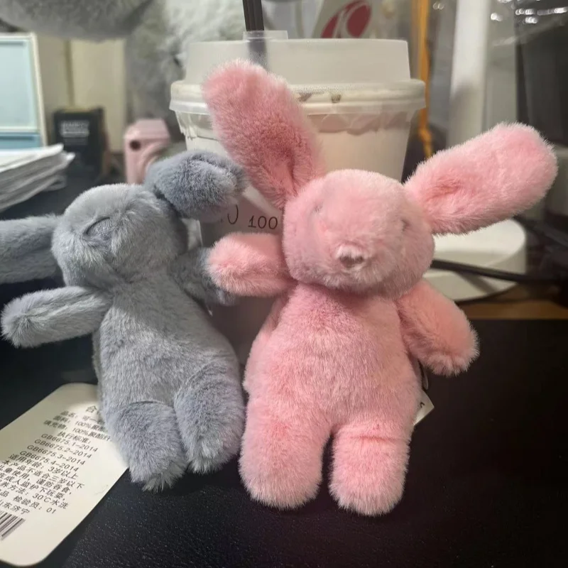 10cm Cute Bunny Plush Keychains Lovely Rabbit Backpack Charm