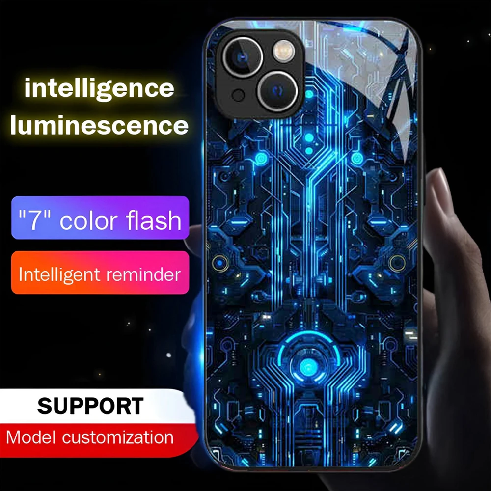 Punk Mechanisches Gerätedesign Schallgesteuertes LED-Blitzgehäuse Leuchtende Hülle für iPhone Air 17 16 E 15 14 13 12 11 Pro Max – Detail 17