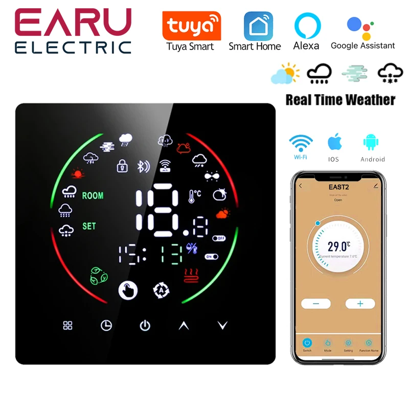 Termorregulador Tuya Smart Home Wi-fi Termostato de Piso Quente Aquecimento Elétrico Controlador de Temperatura Caldeira a Gás Trv