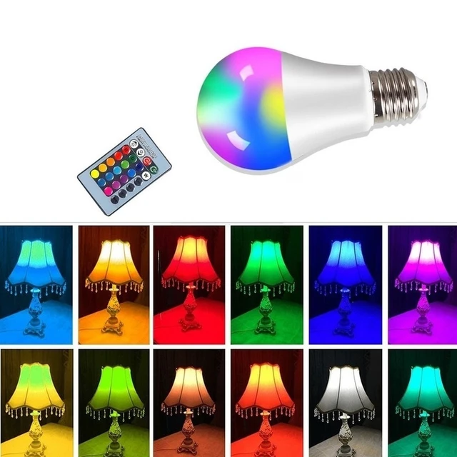 Comprar Bombilla LED RGB 10W 270º E27 con Mando a Distancia