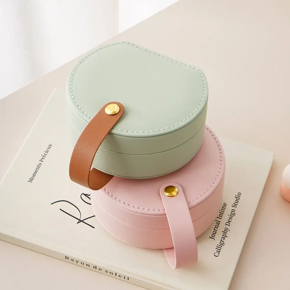 

PU Macarone Color Jewelry Box Jewelry Display Solid Color Earring Organizer Portable Container Necklace Ring Case Travel