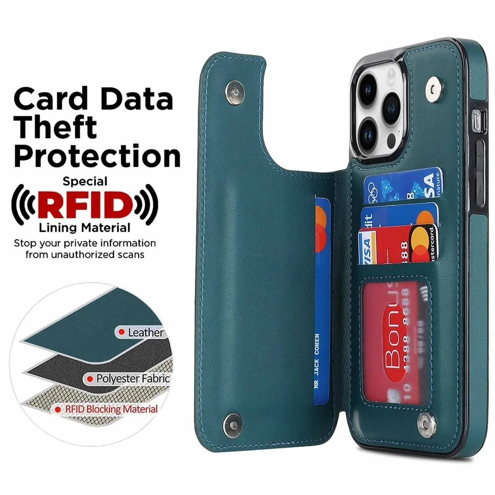 Skรณrzane etui na karty Retro z klapkฤ
do iPhone 11 12 13 14 Max Mini pokrowiec na portfel XR X XS Max 8 7 6S 6 Plus 5S SE 2022 2020