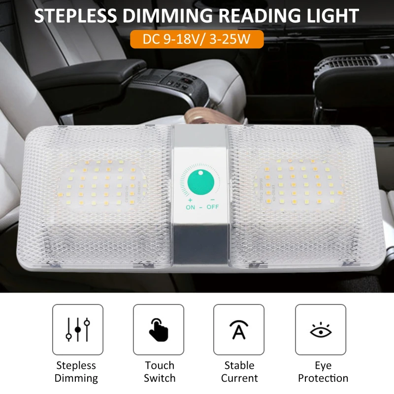 Panel De Luz LED Para Techo De Coche | 48 Chips, 500LM, Blanco Frío 7000K, Para Lectura Y Maletero