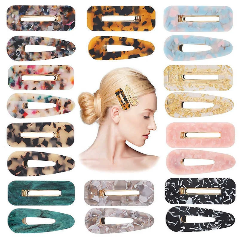 2/3 Pcs Geometrische Acryl Haar Clips Pins Frauen Glänzenden Pailletten Waterdrop Haar Barrettes Mädchen Hohl Entenschnabel Hairgrip Zubehör – Detail 2