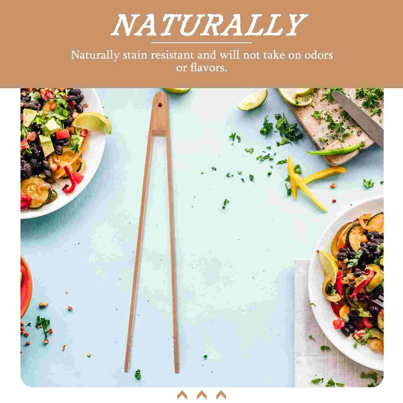 Multipurpose Wooden Tongs Food Clip Kitchen Utensils For Grilling Baking Restaurant Home Dining Bar Tools