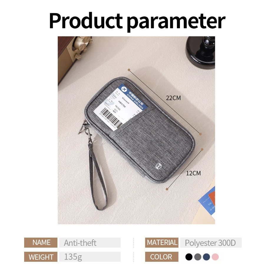 Porta Passaporto Familiare con Blocco RFID, Portafoglio da Viaggio, Organizzatore Documenti, Custodia per Carte di Credito - immagine 6