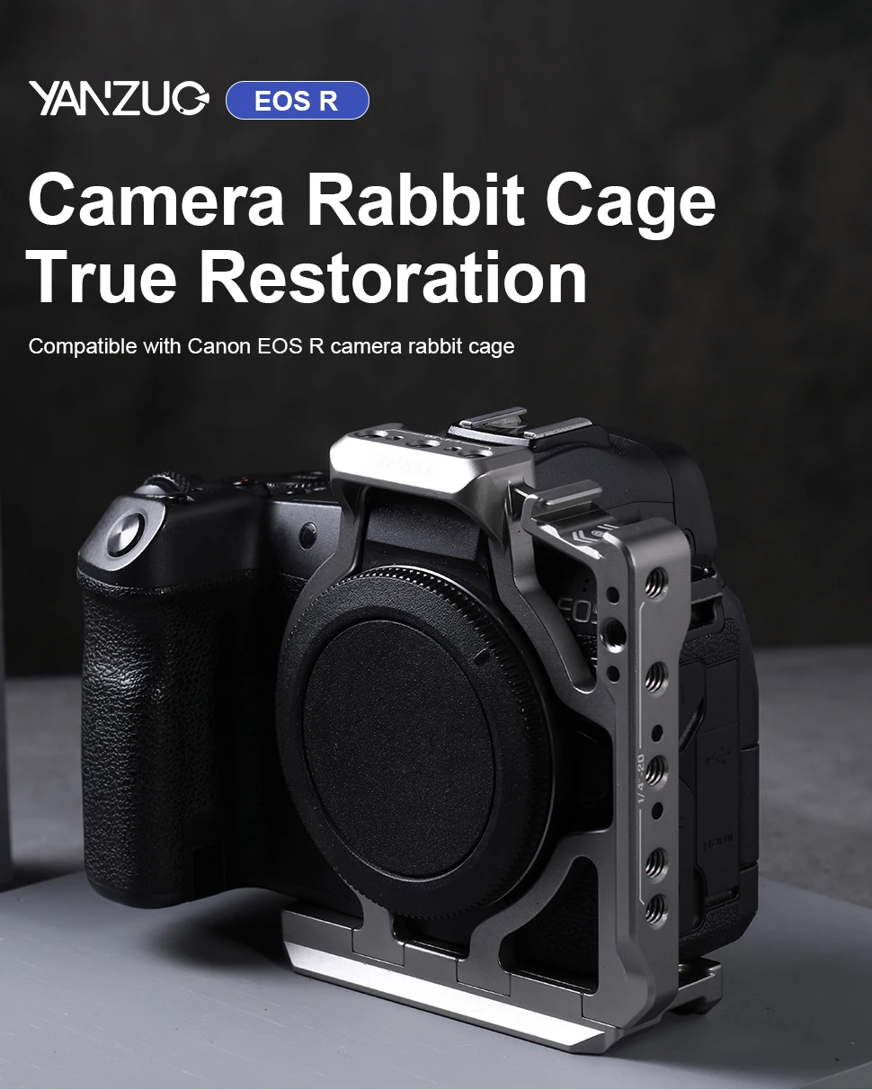 Camera Cage Rig For Canon EOS R Camera Protective Case with Handle Side Grip for