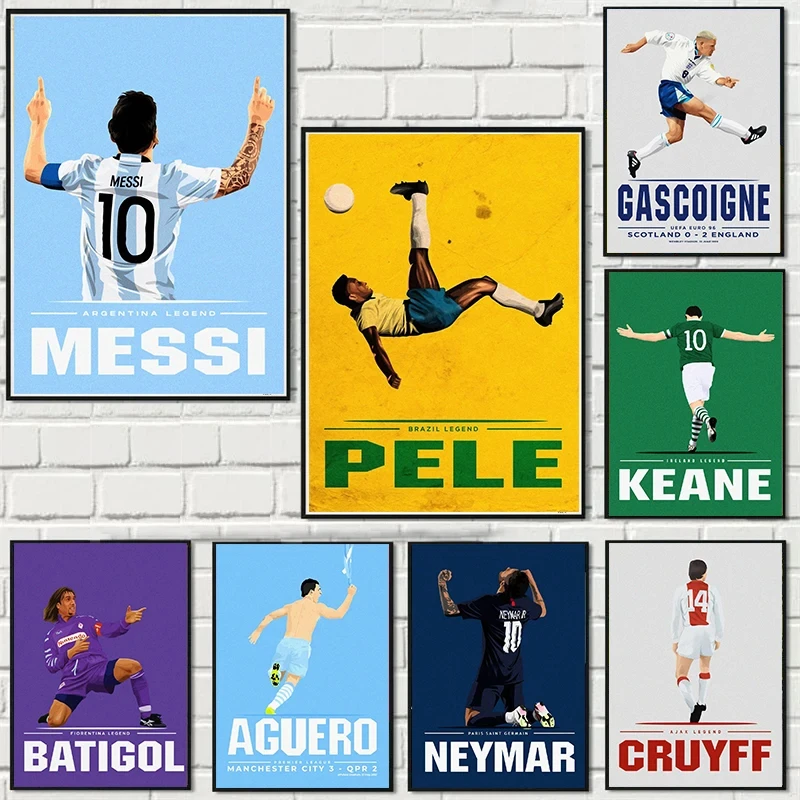 

Sport Football Player Poster Football Wall Art Canvas Painting Prints Vintage Wall Art Print For Living Room Bedroom Home Decor