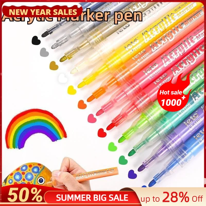 

Acrylic Pen Marker Pens Colorful Notepad 18 color DIY Children's water-based Handmake Pen Students Drawing Pen Wholesale Price