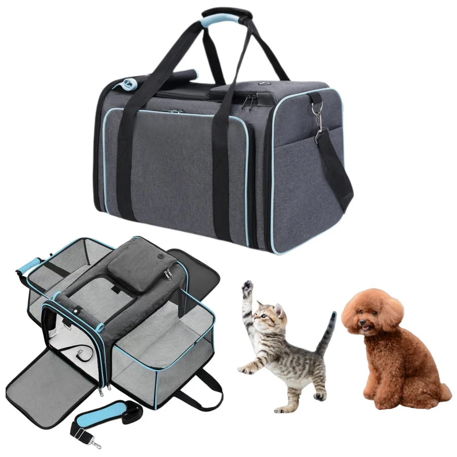 Portable Cat Carrier Bags Foldable Pet Handbag Softsided Dogs Cats