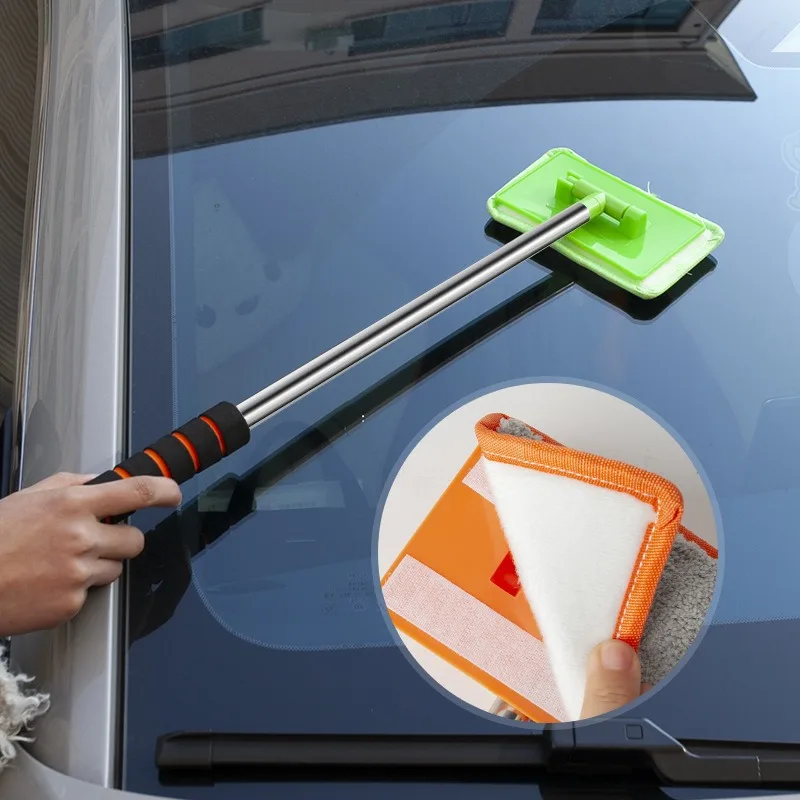 Auto Window Cleaning Brush Retractable Car Wash Brushes Microfiber Cloth Cover Windshield Cleaning Brush Car Accessories 3