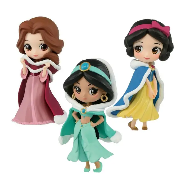 Disney Q Posket Princess Action Figure Toys Jasmine Belle Ariel Mulan Tinker Bell Merida Decoration Model Christmas Gifts Action Figures Aliexpress