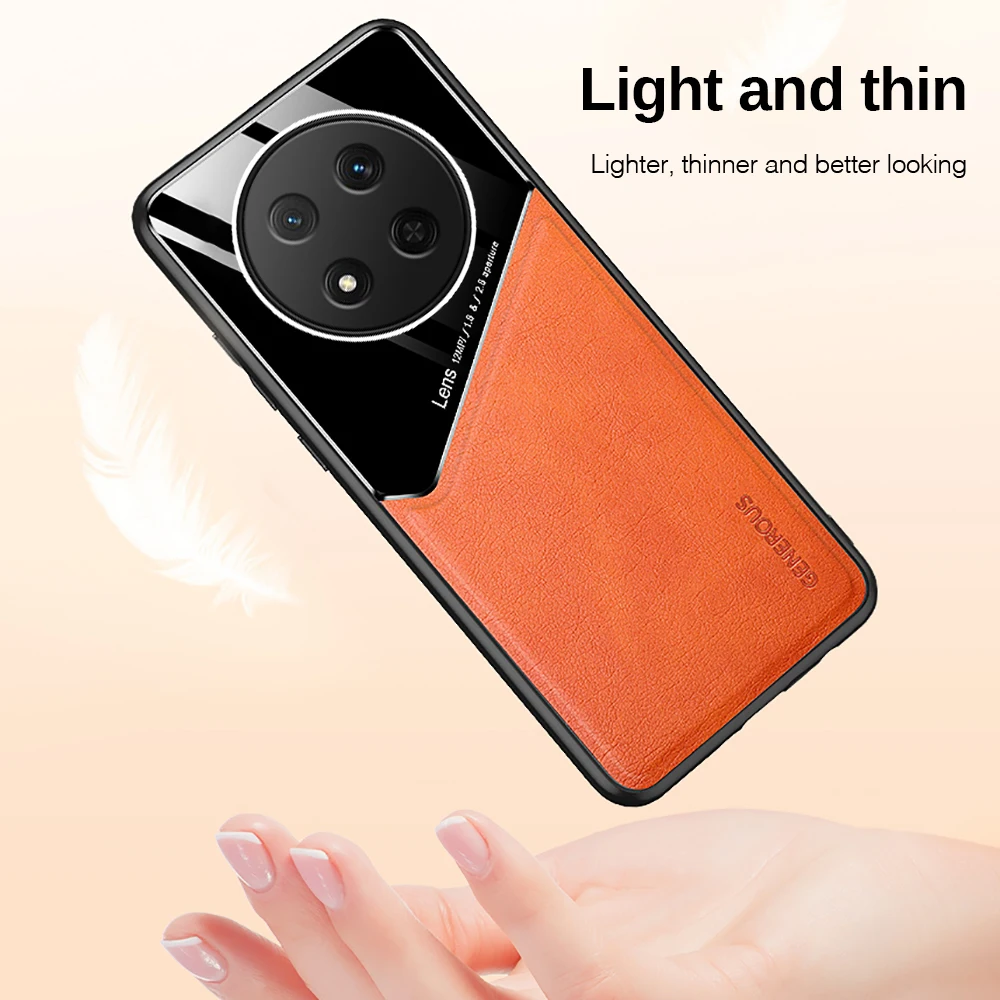 Magnetic Leather Back Cover For Honor Magic7 Lite 7Lite Light X9c Magic7Lite HonorX9c Honer X 9c TPU Soft Frame Shockproof Coque 2