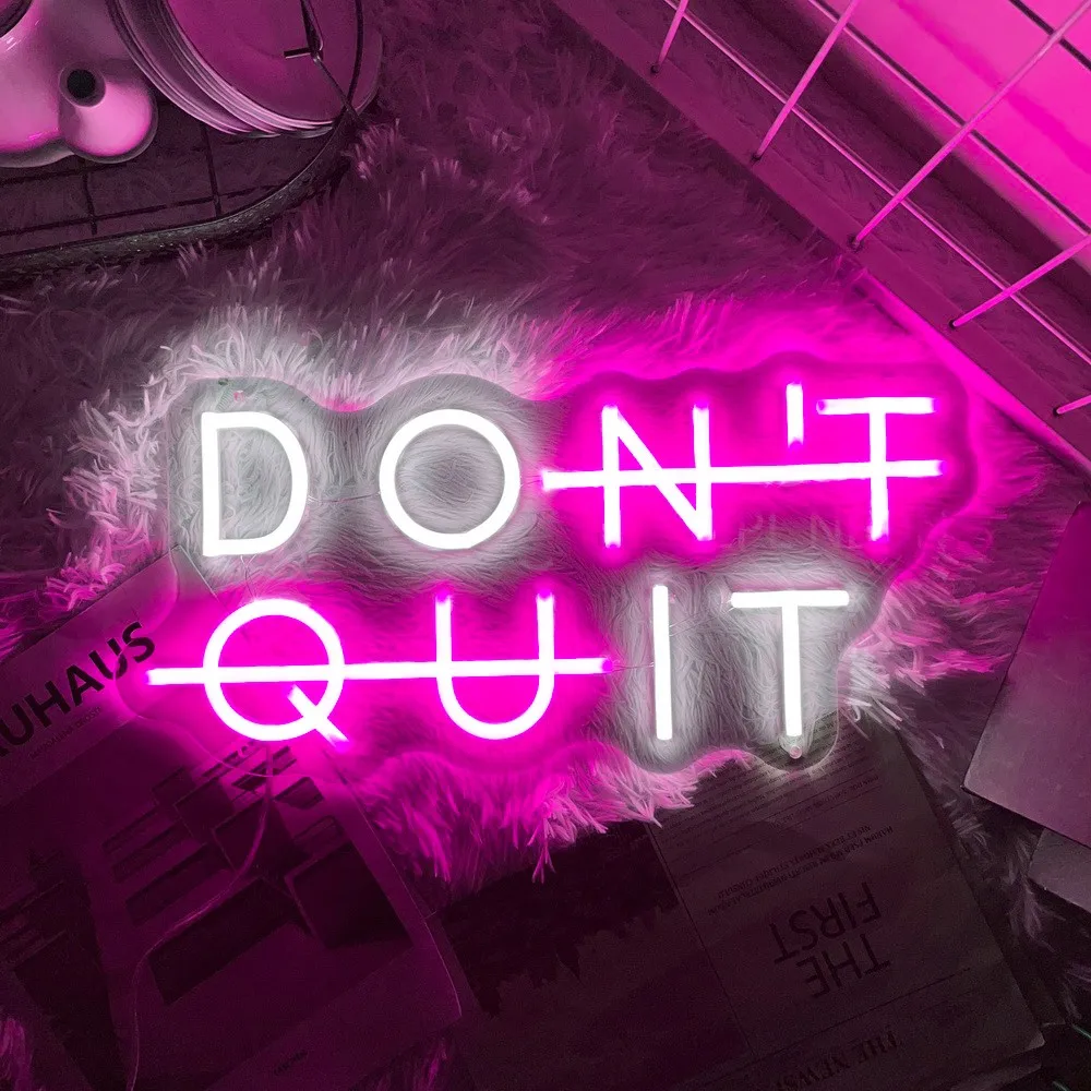 네온 사인 DON'T QUIT DO IT 네온 Led 사인 영감 따옴표 게임 룸 침실 장식 벽 예술 동기 부여 네온 불빛 체육관 교실
