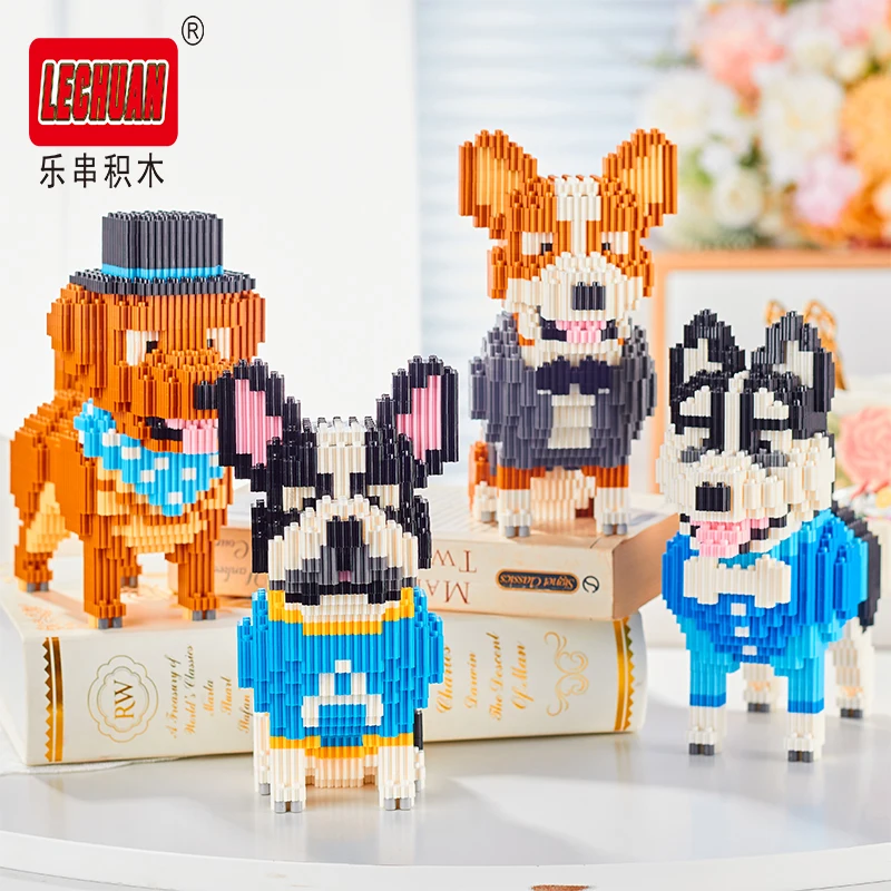 Lechuan Connections building blocks micro particles cute pets cats