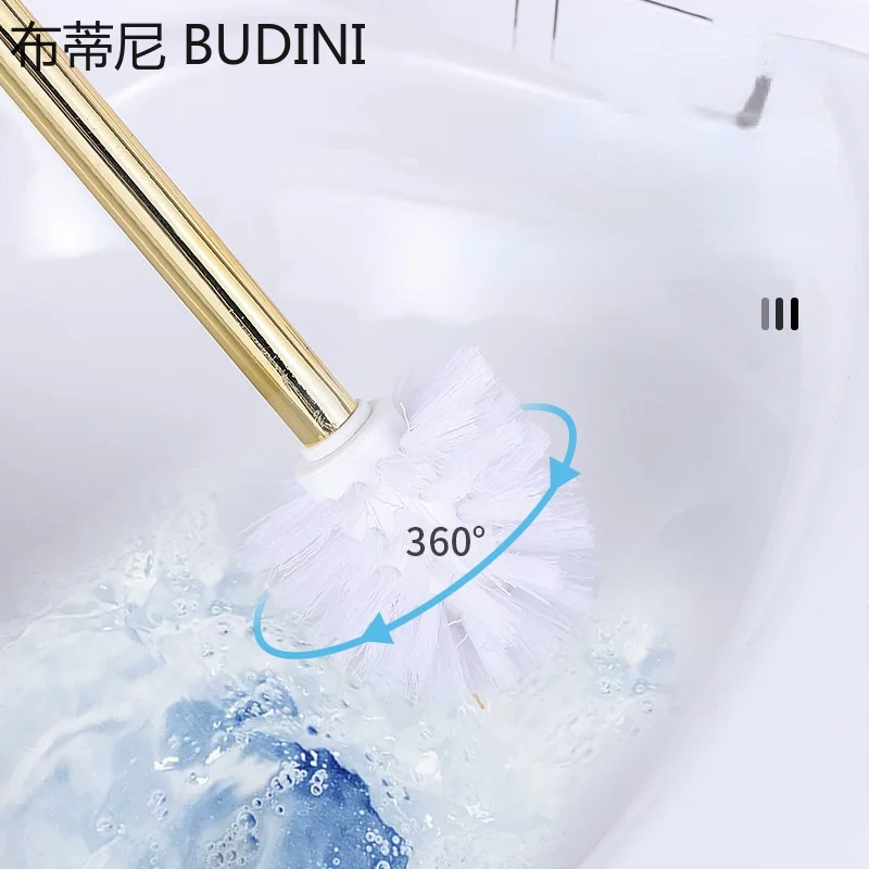 Nordic Ceramics Floor-standing Toilet Brush Round Shape Soft Fur Quick Draining Cleaning Brushes Bathroom Accessories Base