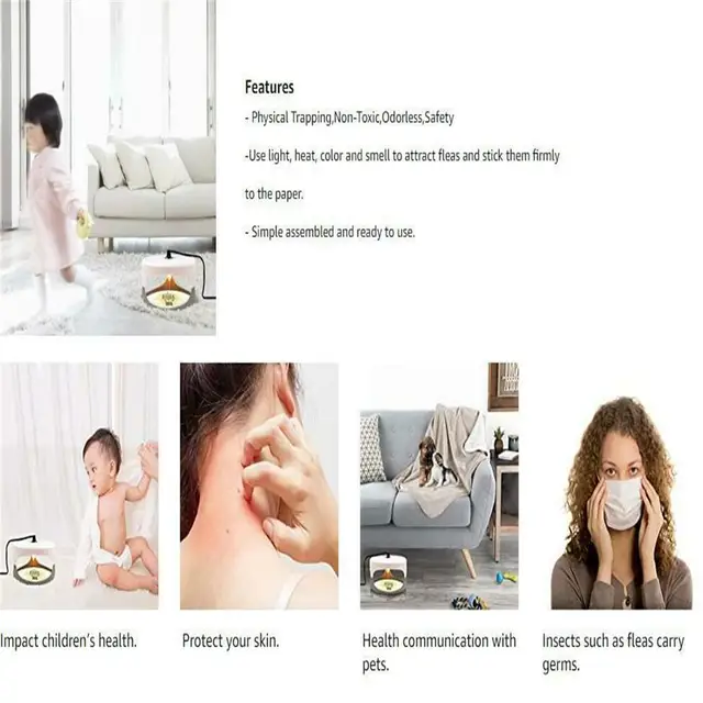 Háztartási Bolhacsapda Világos Biztonságos, Nem Mérgező, Ízlés Nélküli Bolha Ragadós Csapda Gyilkos Kártevőirtás A Nappali Hálószoba Konyhai Wc-Hez - Image 3