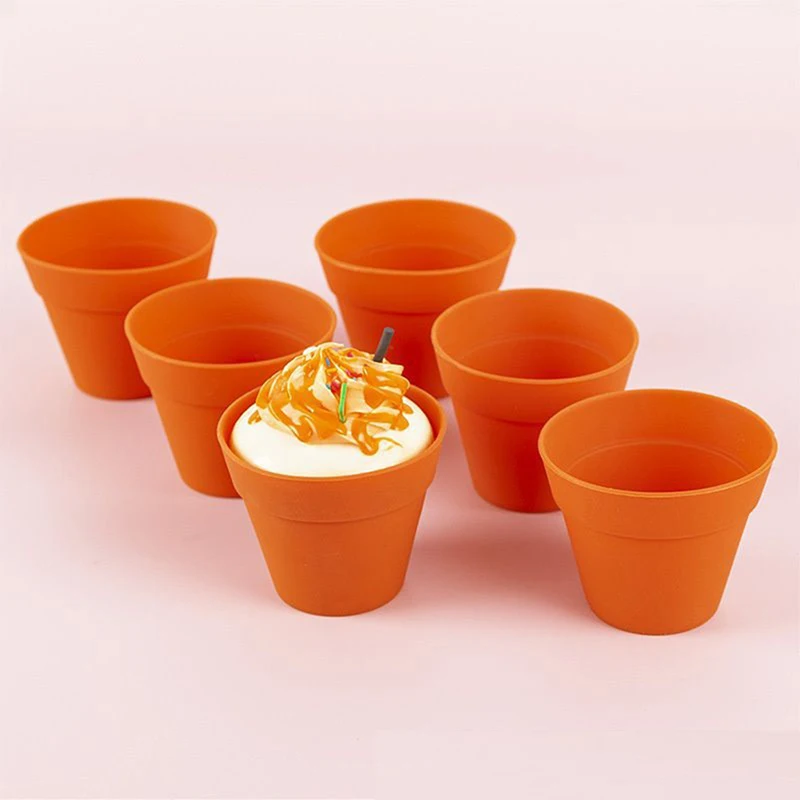 1PC Flower Pot Silicone Cake Mold Creative Muffin Cupcake Mousse Baking Cup Kitchen Baking Tools Cake Decorating Tool