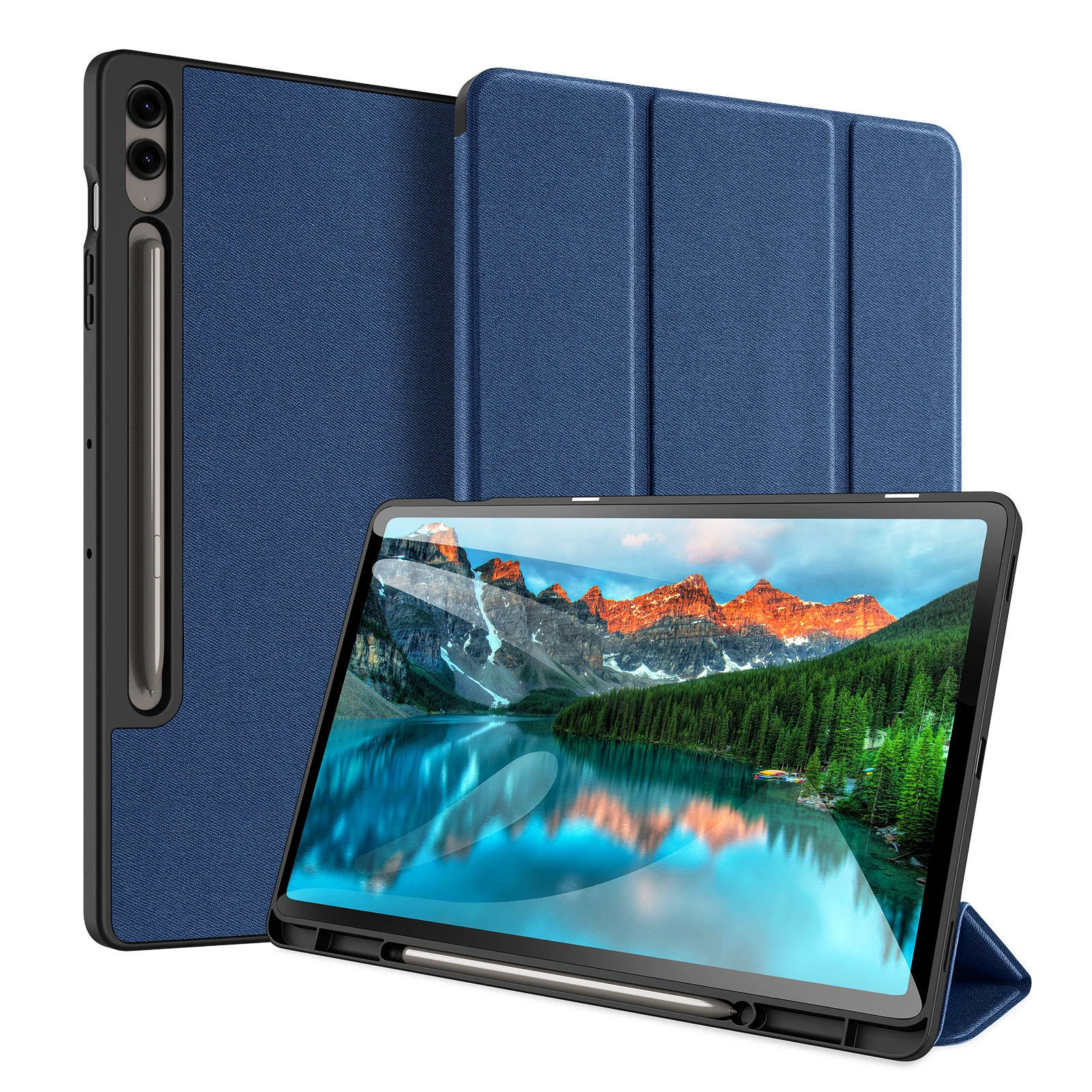 Premium Trifold Stand Tablet Case with Stylus Holder & Auto Sleep/Wake Feature
