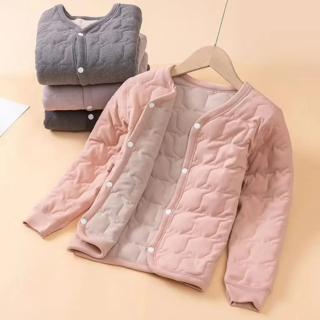 Children Jackets Inner Lined Cotton Jacket Boys Girls Warmth Insulation