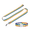 New Rainbow Walking Dog Rope Large Medium And Small Dog Traction Rope Snap On Pet Collar Nylon Strap Woven Dog Pet Accessories