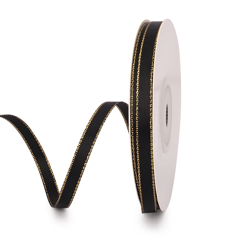 Elegant Gold Rim Ribbon - 20 Yards for Gift Packaging & Decorative Crafts