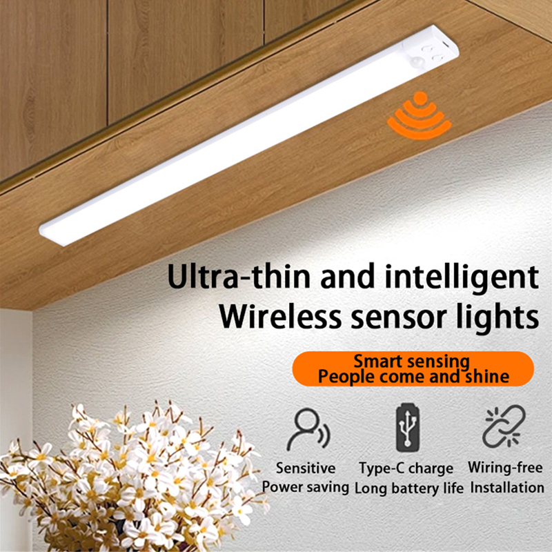 USB Rechargeable Night Light Motion Sensor LED Cabinet Light Toilet Lamp Wardrobe Lamp Under Backlight For Kitchen Bedroom light
