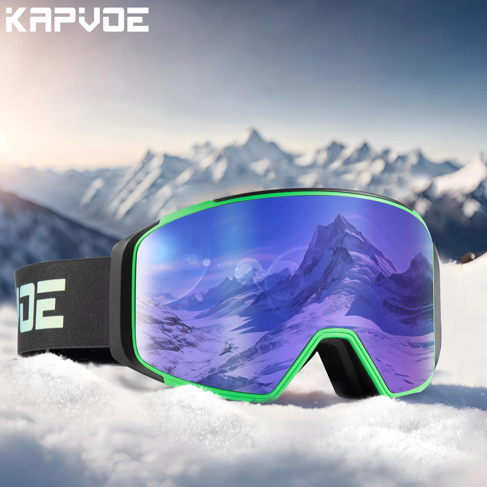 

Kapvoe Ski Goggles Snow UV400 Protection Snowboarding Goggle Skiing Winter Sports Mask for Men Women Anti-Fog Snowmobile Glasses