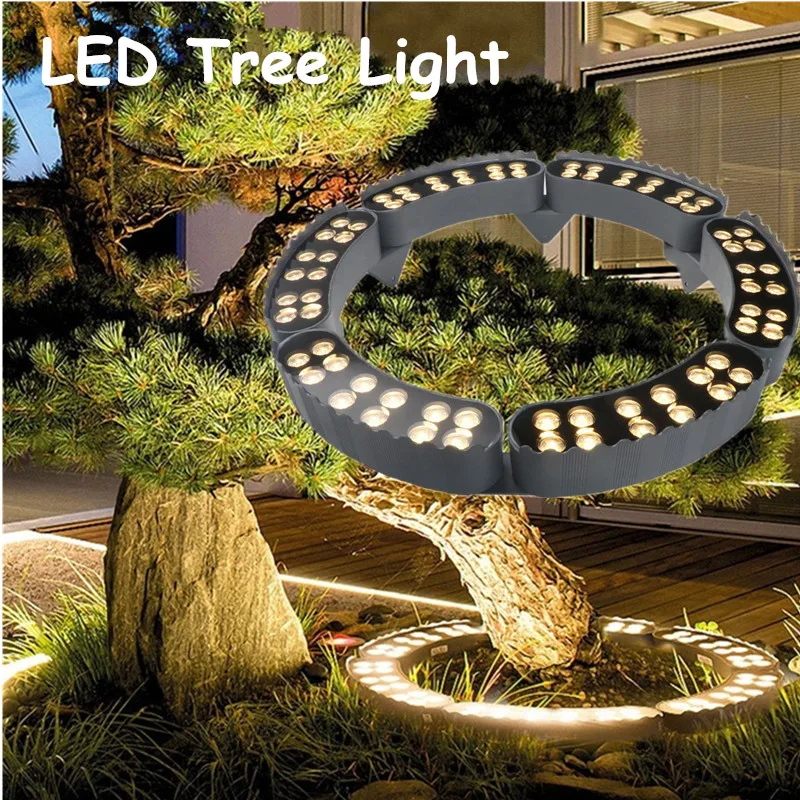 Outdoor Tree Hugger Light Garden Lights Corrugated Light Ring Hugging Post Light Landscape Garden Lighting Tree Lighting Decor easun power hybrid solar inverter 5 6kw 230vac mppt 120a solar charger pv input 6000w 450vdc led ring lights touchable button