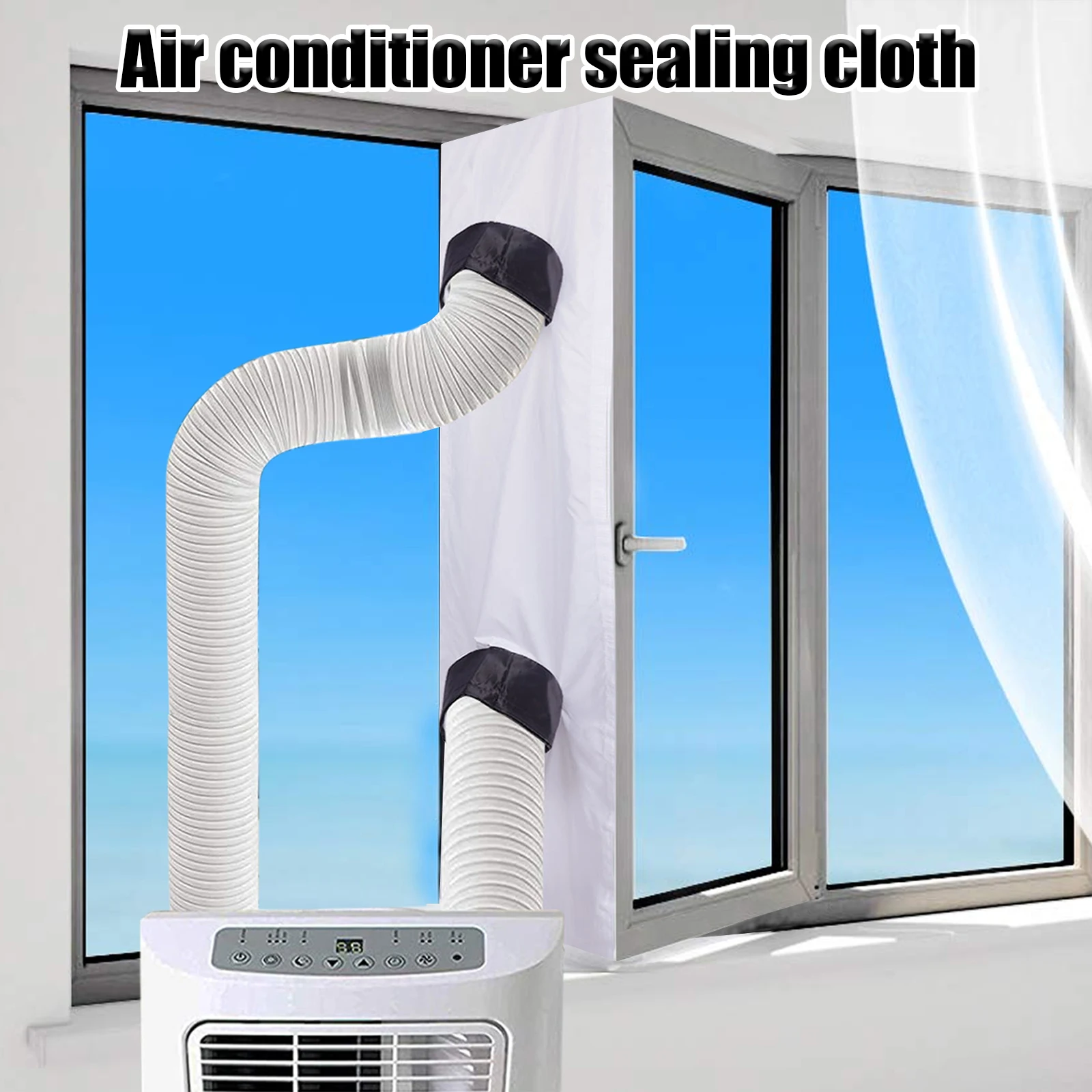 1pc air conditioner sealing cloth polyester 3/4 meters single/double open For Portable Mobile Air Lock Flexible Cloth Seal Plate