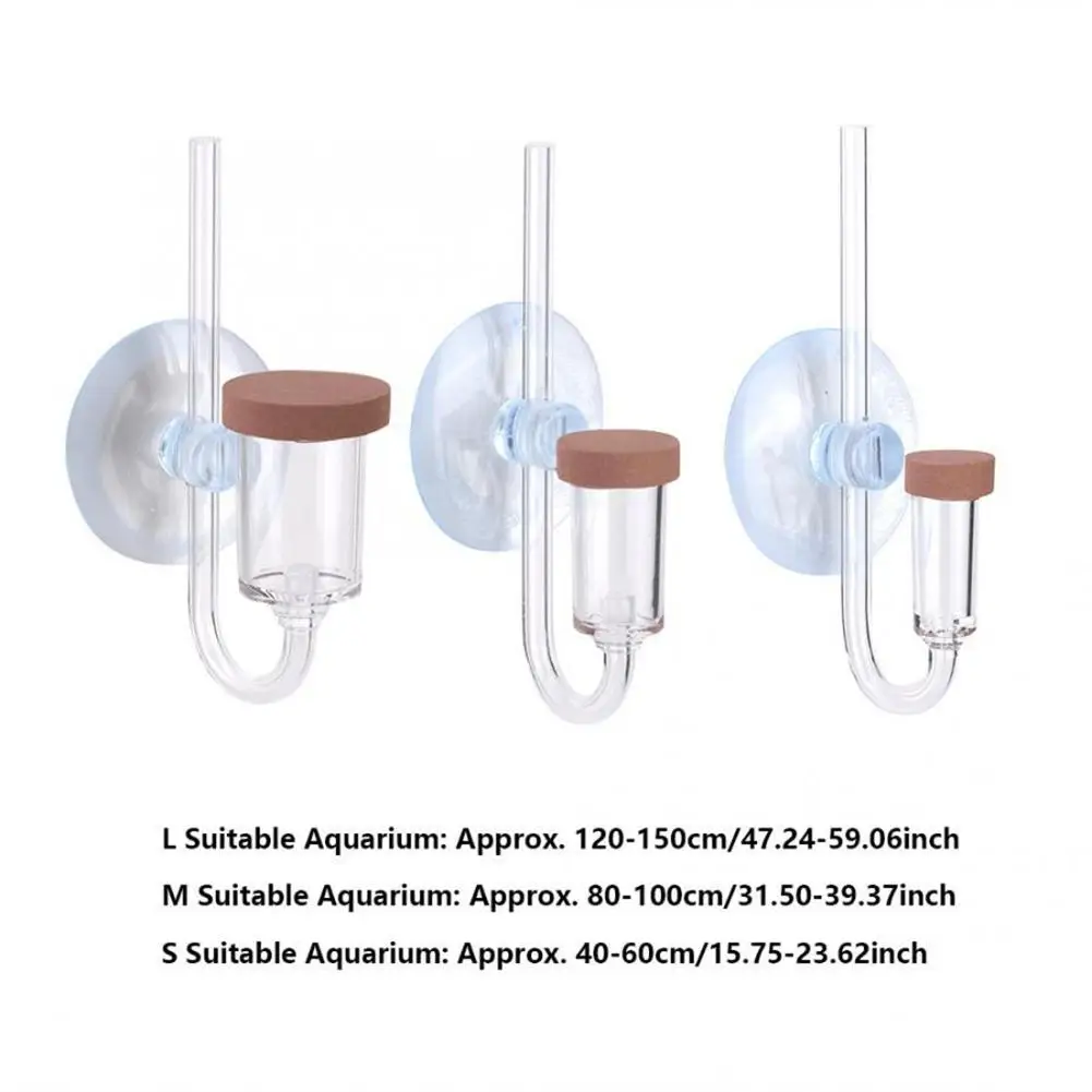 U Shape Co2 Refiner Transparent Acrylic Fish Tank Co2 Refiner Suction Cup Mini Diffuser Aquarium Plant Growth Accessories aquarium co2 diffuser,aquarium co2 accessories