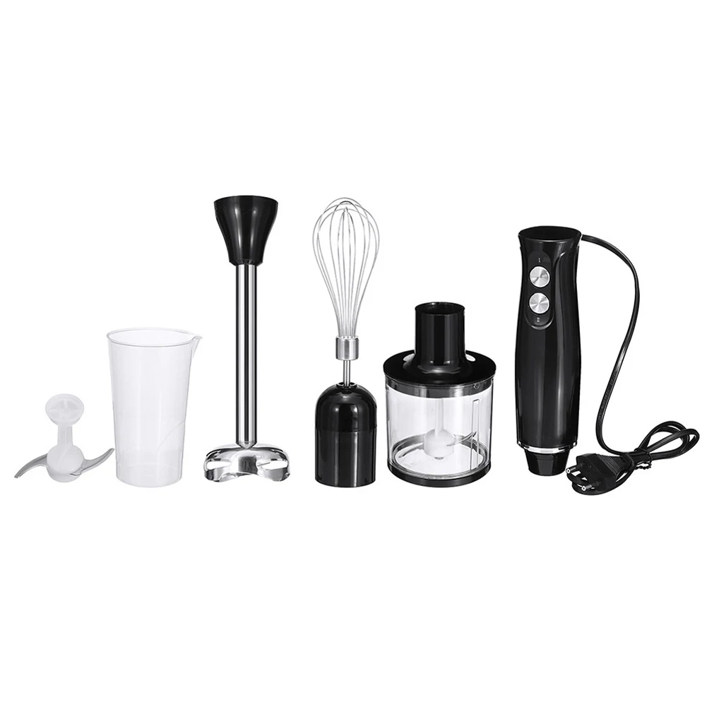 4-in-1 2 Speeds Handheld Immersion Hand Blender Set With Mixing Beaker Chopper Whisk For Smoothies Food Soups