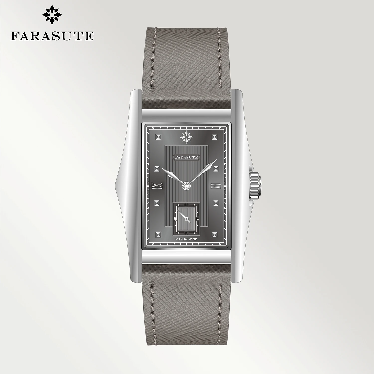 FARASUTE Creative Manual Square Customized Mechanical Movement Watch Men Luxury