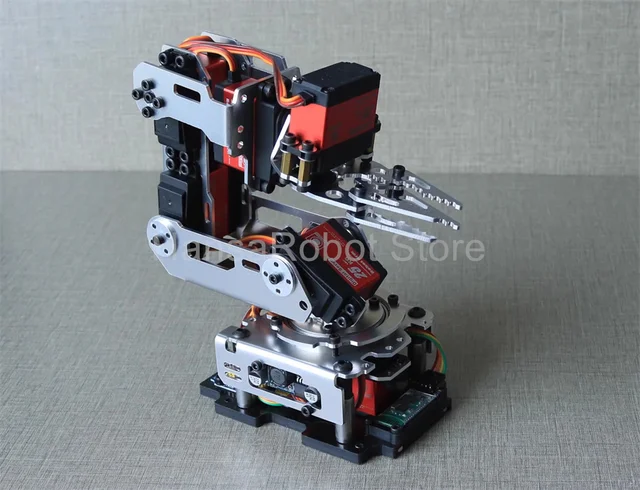 B Baosity Pince Mécanique Griffe Robot Métal DIY Pour Arduino - Modèle Noir/Argent, Pièce Robotique Bricolage