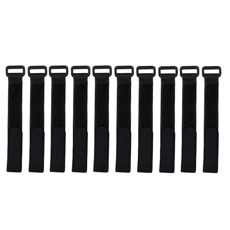 10-Piece Reusable Fishing Rod Strap Set – Adjustable Hook & Loop Fasteners
