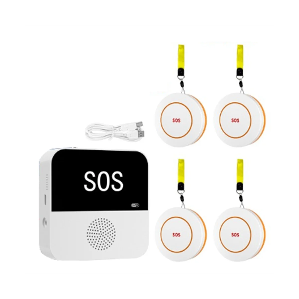 

Wireless WiFi Elderly Caregiver Pager SOS Call Button Emergency SOS Alert System for Seniors Patients Elderly(B)