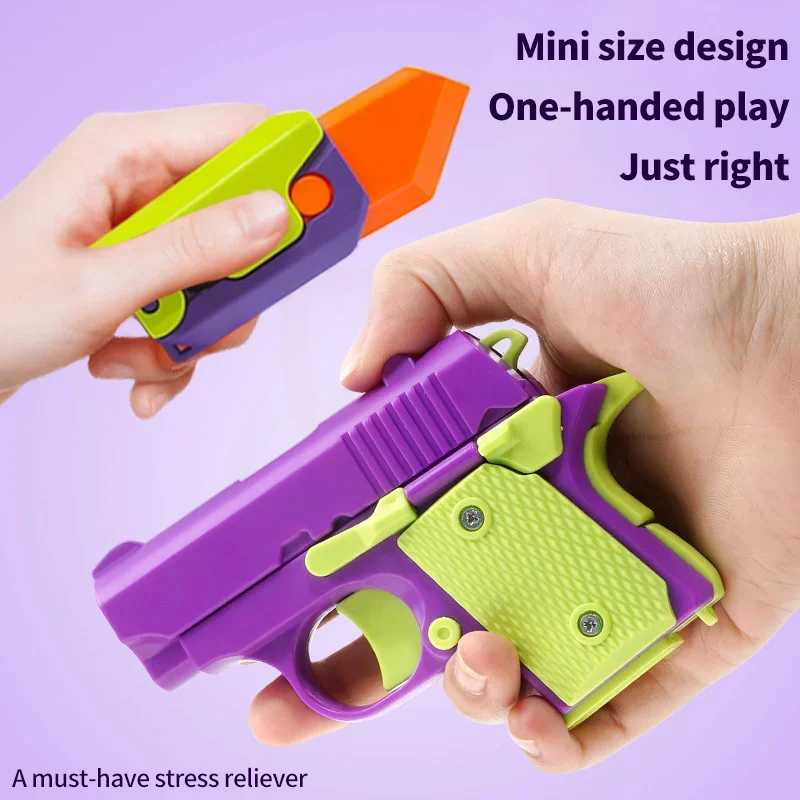 

Мини-гравитационный 3D нож, модель пистолета, игрушечный пистолет, прыгающий маленький редисовый нож, декомпрессионная игрушка, нож-бабочка