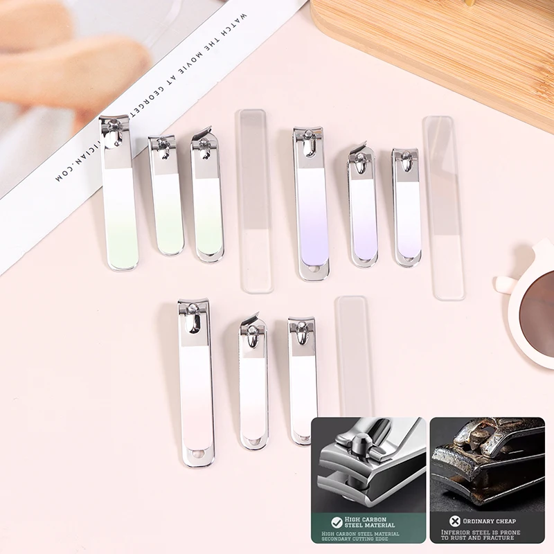 4PCS Nail Clippers Set With Rotating Leather Bag Professional Trimmer Pedicure Care Lools Manicure Set Home Care