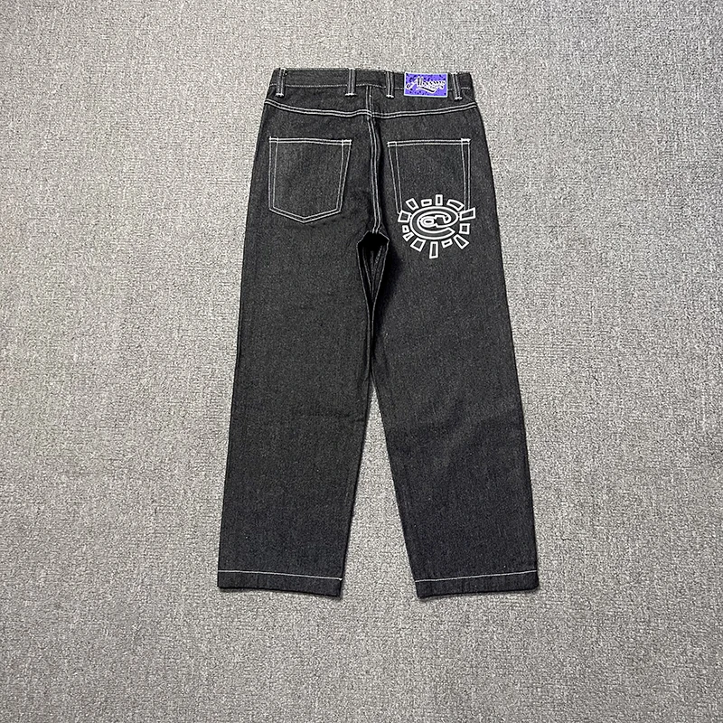 Description Picture 4 of itemFashion Street ADWYSD Jeans Casual Loose Unisex Sunroll Purple Label Cut Denim Pants Alway Do What You Should Do Black Trousers