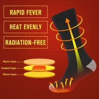 65 ℃   Chaussettes chauffantes pour l'hiver, 5000 mAh, rechargeables par USB, chaussettes chauffantes pour le ski en plein air, bottes chauffantes pour la motoneige, chaussettes de ski 3