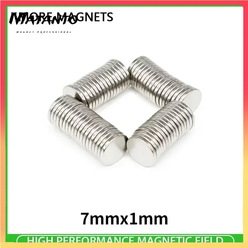 100/200/500 шт., неодимовые магниты, 7x1 мм