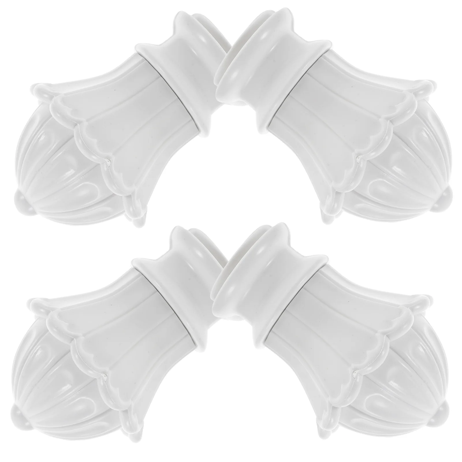 4 Pcs Outer Diameter Curtain Rod Decorative Head Rods for Windows Plastic Pole End Caps