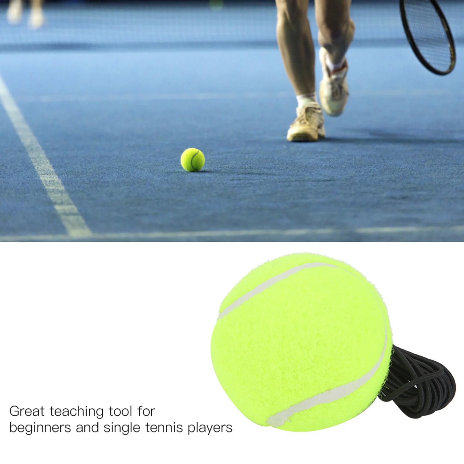 Tennis Ball Tennis Beginner Training Ball With 4M Elastic Rubber String For Single Practice